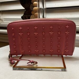 Jimmy Choo Pink Star-Embellished Wallet